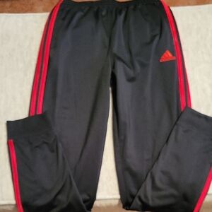 Adidas Kids Joggers Black with Red Accents